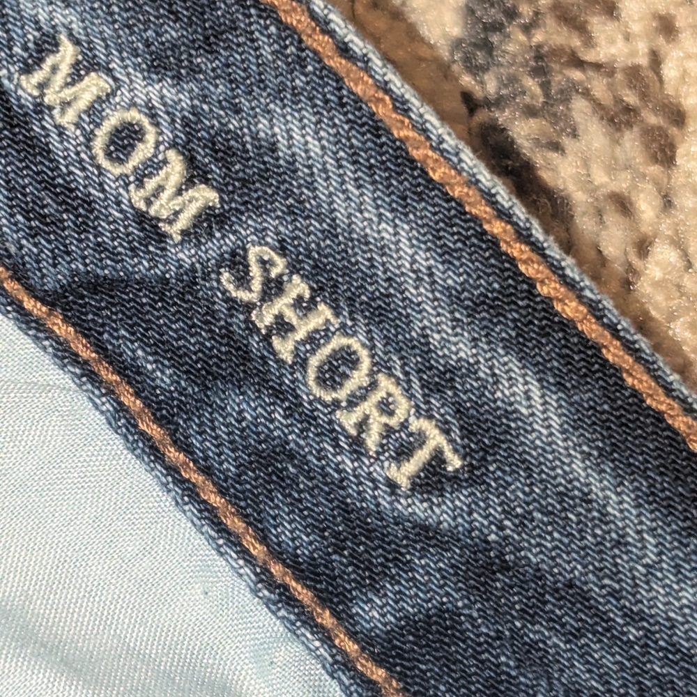 American Eagle Outfitters Embroidered Dark Blue Denim Cutoff Shorts - Picture 3 of 4